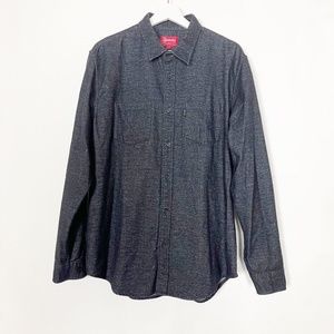 Supreme Men's Shirt Sz L Large Black Button Up Brushed Flannel Cotton NWOT RARE!